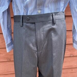 Louis Raphael Tailored‎ Dress Pants Herringbone Gray Career Size 33x30